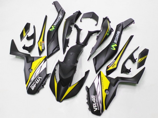 Carenados Moto Yamaha XMAX300 2017-2021 - Negro Mate Amarillo MoviStar ENEOS 46