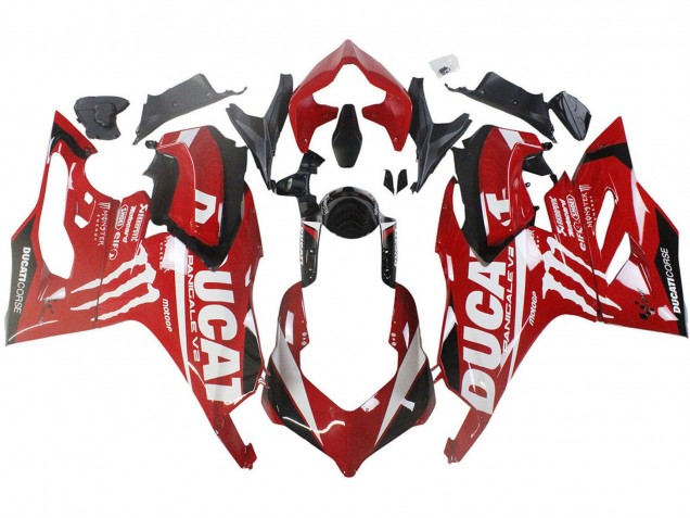 Carenados Moto Ducati Panigale V2 2020-2024 - Rojo Negro Brillante Monstruo Corse