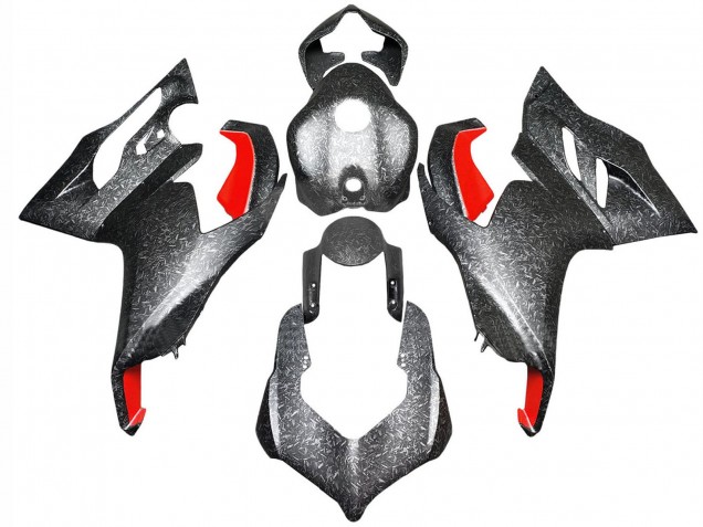 Carenados Moto Ducati Panigale V2 2020-2024 - Negro Falsificado FibraCarbono Estilo Rojo