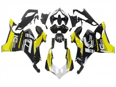 Carenados Moto Ducati Panigale V4 V4S 2020-2021 - Amarillo Blanco Negro Brillante