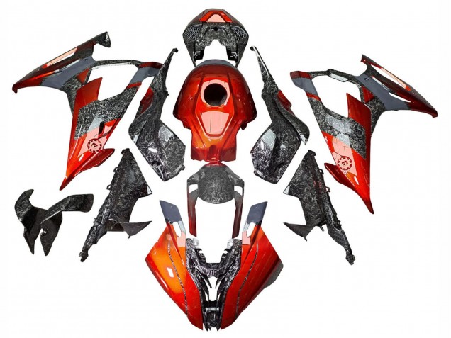 Carenados Moto BMW S1000RR 2019-2022 - Naranja Oscuro Falsificado FibraCarbono