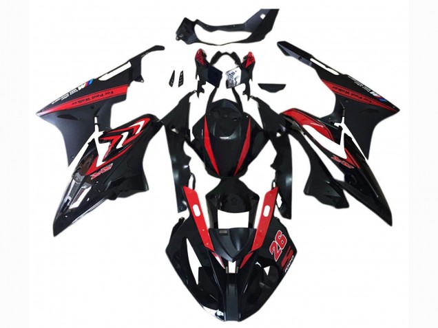 Carenado Moto BMW S1000RR 2017-2018 - Rojo Negro Brillante Negro Mate