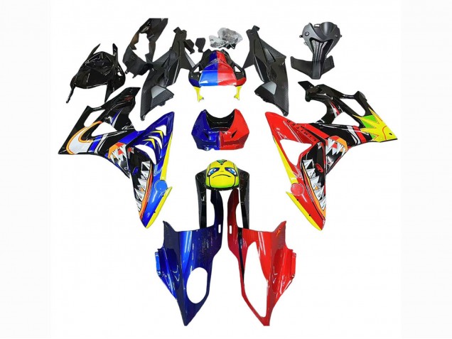 Carenados Moto BMW S1000RR 2009-2014 - Rojo Azul Amarillo Tiburón