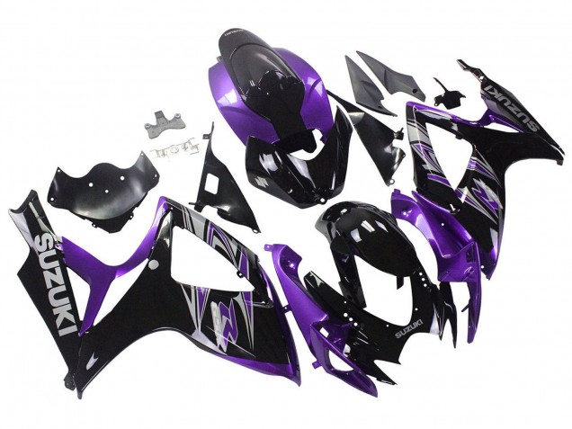 Kits Carenado Moto Suzuki GSXR 600 / GSXR 750 2006-2007 - Púrpura Negro Brillante