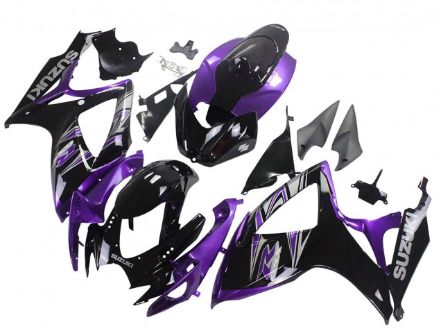 Kits Carenado Moto Suzuki GSXR 600 / GSXR 750 2006-2007 - Púrpura Negro Brillante
