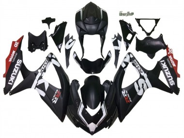 Carenados Moto Suzuki GSXR 600 / GSXR 750 2008-2010 - Negro Mate Rojo Blanco