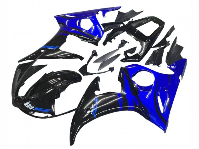Carenado Moto Yamaha YZF R6 2003-2004 - Azul Negro Brillante