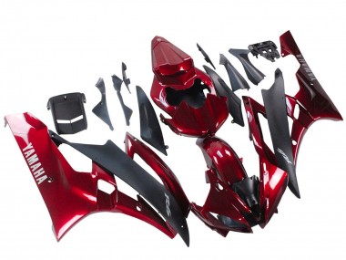 Carenado Moto Yamaha YZF 600 R6 2006-2007 - Rojo Negro Mate