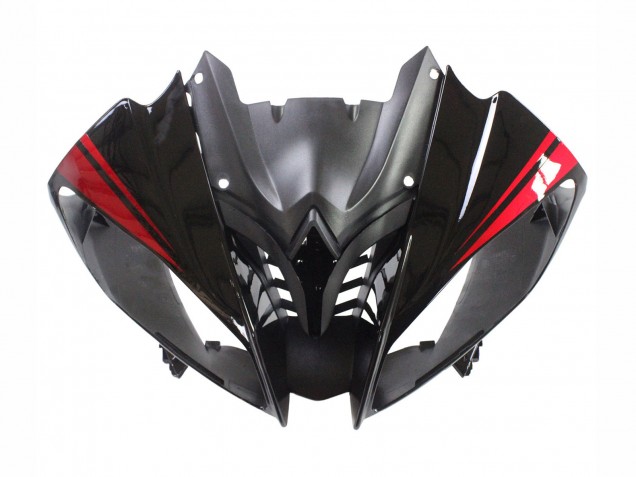 Carenados Moto Yamaha YZF 600 R6 2008-2016 - Negro Brillante Negro Mate Rojo Raya