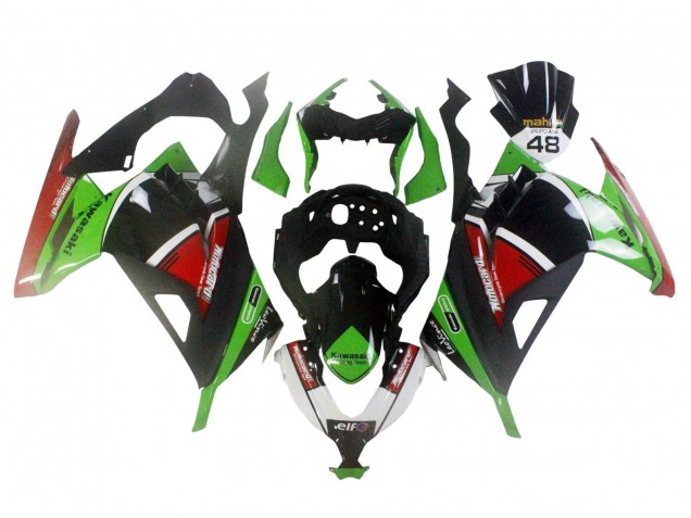 Carenados Moto Kawasaki EX300 2013-2017 - Verde Blanco Rojo Negro Elf