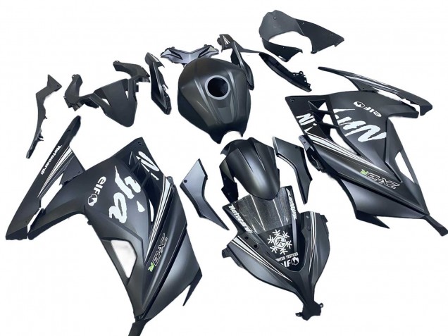 Carenados Moto Kawasaki EX300 2013-2017 - Negro Mate Blanco Elf Nieve