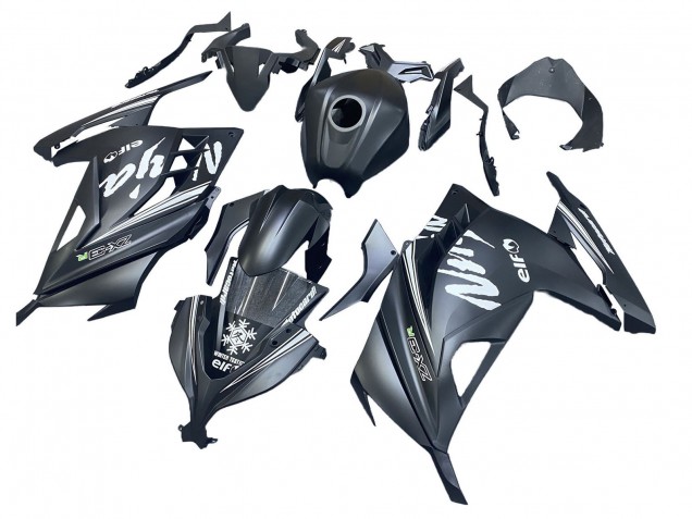 Carenados Moto Kawasaki EX300 2013-2017 - Negro Mate Blanco Elf Nieve