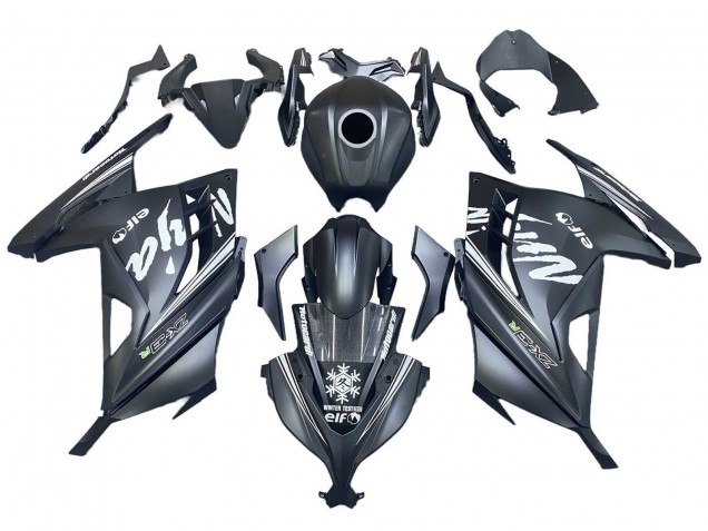Carenados Moto Kawasaki EX300 2013-2017 - Negro Mate Blanco Elf Nieve