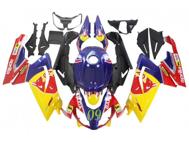 Carenados Moto Aprilia RS125 2006-2011 - Amarillo Azul Oscuro Rojo Bull