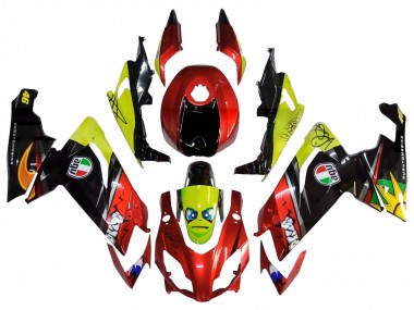 Carenados Moto Aprilia RS4 50 125 2012-2019 - Rojo Amarillo Negro Brillante Tiburón