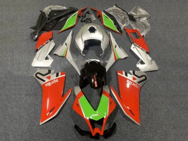 Carenado Moto Aprilia RS4 50 125 2012-2019 - Plata Rojo Verde Negro Brillante