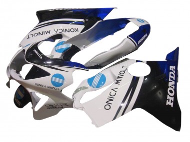 Carenado Moto Honda CBR600 F4 1999-2000 - Blanco Azul Negro Brillante Konica Minolta