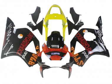Carenados Moto Honda CBR900RR 954 2002-2003 - Amarillo Rojo Negro Brillante Repsol Rossi