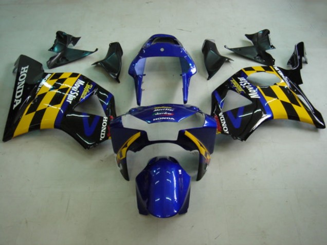 Carenados Moto Honda CBR900RR 954 2002-2003 - Azul Amarillo Negro Brillante Telefumica MoviStar Castrol