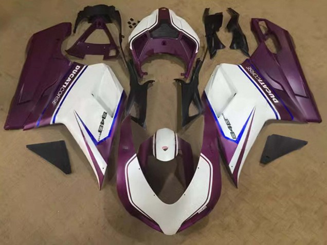 Carenados Moto Ducati 848 2007-2014 - Blanco Azul Púrpura Corse
