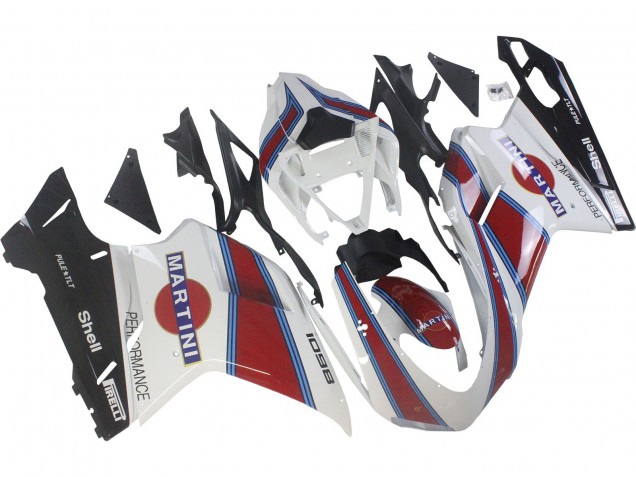 Carenados Moto Ducati 1098 2007-2014 - Blanco Rojo Azul Negro Brillante Martini