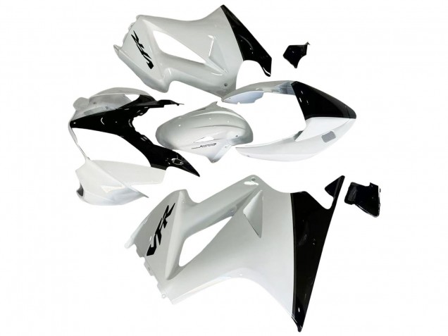 Carenados Moto Honda VFR 800 2002-2013 - Blanco Perla Negro Brillante Calcomanía