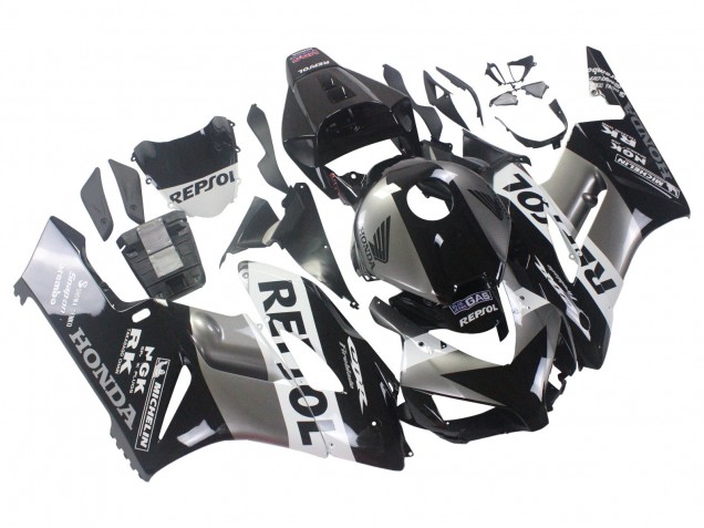 Kits Carenado Moto Honda CBR1000RR 2004-2005 - Plata Blanco Negro Brillante Repsol