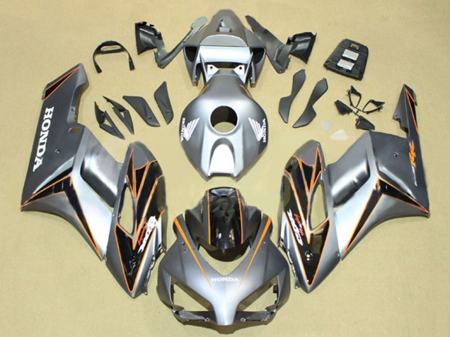 Carenados Moto Honda CBR1000RR 2004-2005 - Plata Naranja Negro Brillante Raya