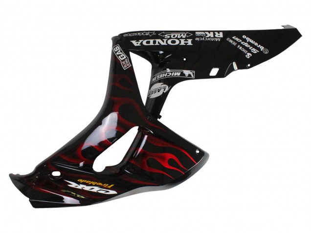 Carenados Moto Honda CBR1000RR 2006-2007 - Negro Brillante Amarillo Rojo Llama