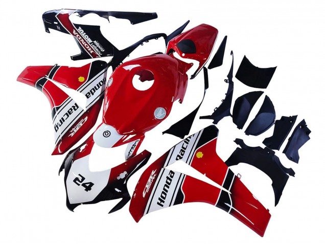 Carenados Moto Honda CBR1000RR 2008-2011 - Blanco Rojo Negro Brillante Carrera 24