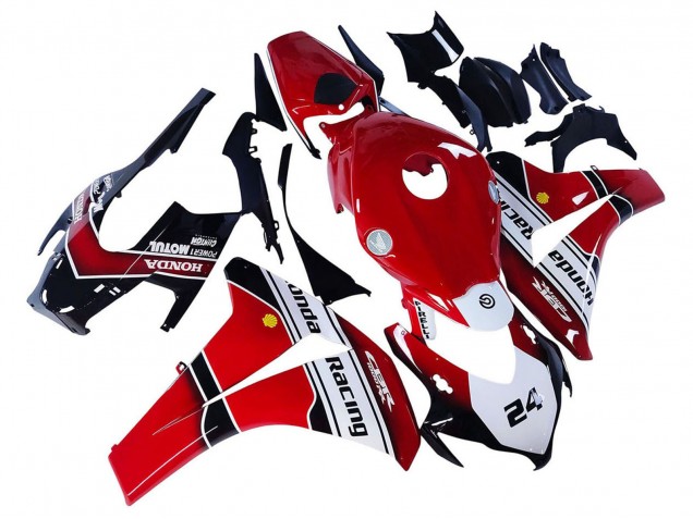 Carenados Moto Honda CBR1000RR 2008-2011 - Blanco Rojo Negro Brillante Carrera 24