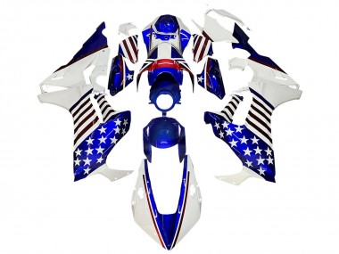 Carenados Moto Honda CBR1000RR 2017-2023 - Blanco Azul Rojo Estrella
