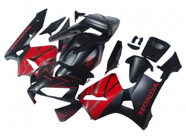 Carenados Moto Honda CBR600RR 2003-2004 - Rojo Negro Brillante Negro Mate