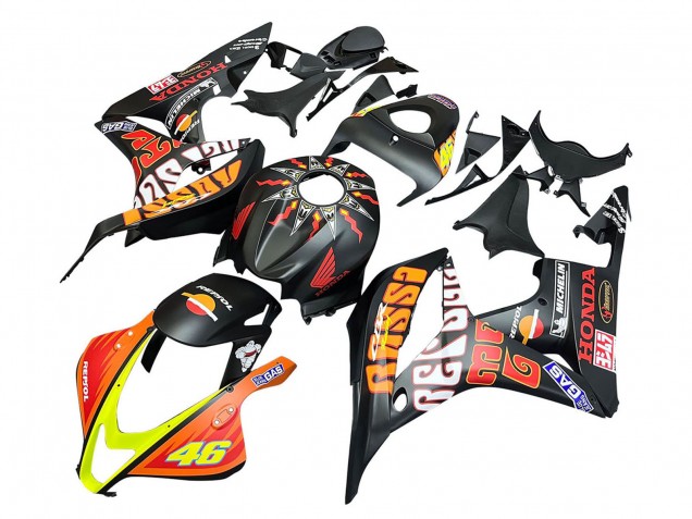 Carenados Moto Honda CBR600RR 2007-2008 - Negro Mate Naranja Rojo Rossi Repsol 46