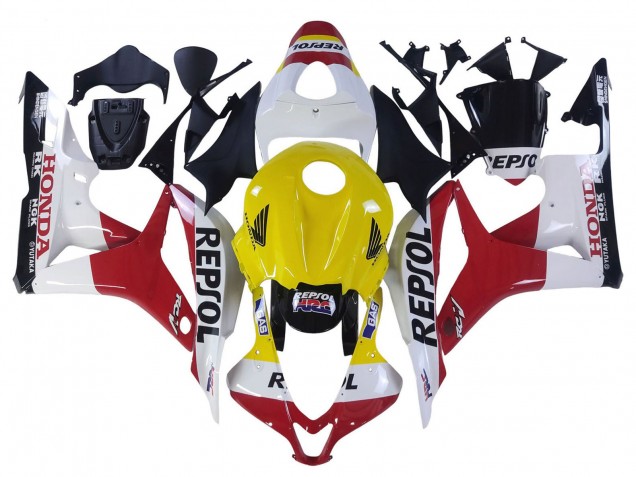 Carenados Moto Honda CBR600RR 2007-2008 - Blanco Amarillo Rojo Repsol HRC