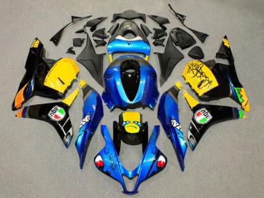 Carenados Moto Honda CBR600RR 2009-2012 - Azul Amarillo Negro Brillante Tiburón 46