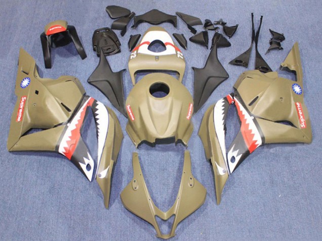 Carenados Moto Honda CBR600RR 2009-2012 - Brown Blanco Rojo Tiburón