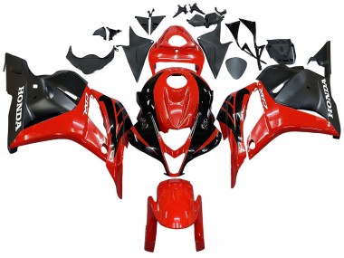 Carenados Moto Honda CBR600RR 2009-2012 - Rojo Negro Brillante Negro Mate Raya
