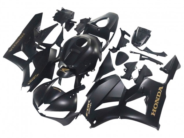 Carenados Moto Honda CBR600RR 2013-2023 - Negro Mate Oro Calcomanías