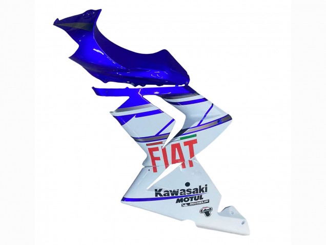Carenados Moto Kawasaki ZX10R 2004-2005 - Azul Brillante Blanco Fiat Motul