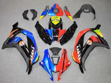 Carenados Moto Kawasaki ZX10R 2016-2020 - Azul Rojo Amarillo Negro Tiburón