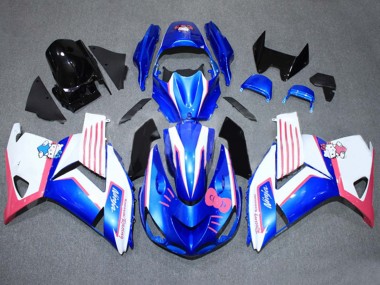 Carenados Moto Kawasaki ZX14R ZZR1400 2006-2011 - Azul Blanco Rosa