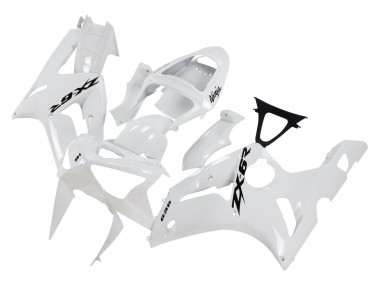 Carenados Moto Kawasaki ZX6R 2003-2004 - Blanco Negro Calcomanías