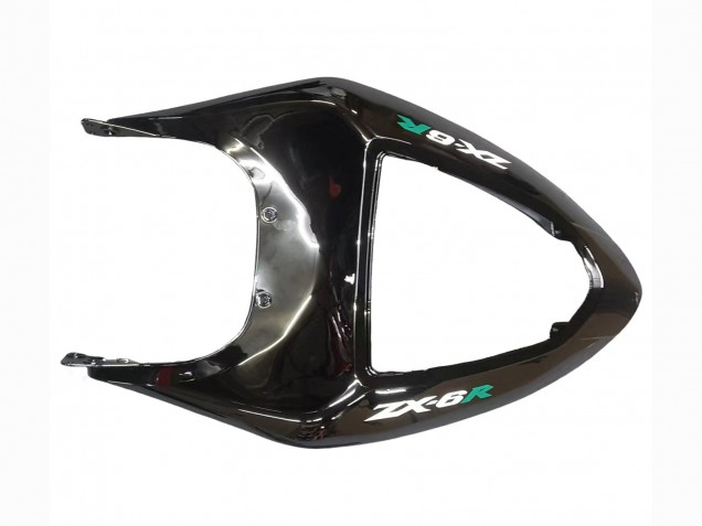 Carenado Moto Kawasaki ZX6R 2005-2006 - Negro Brillante Verde Llama