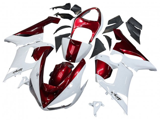 Carenados Moto Kawasaki ZX6R 2005-2006 - Blanco Rojo