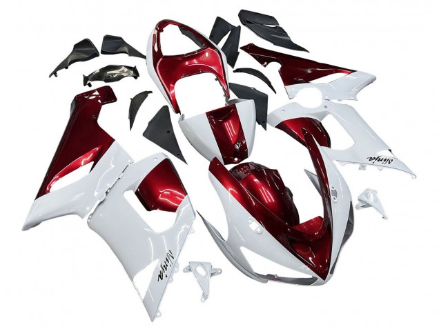 Carenados Moto Kawasaki ZX6R 2005-2006 - Blanco Rojo