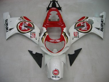 Carenados Moto Suzuki GSXR1000 2000-2002 - Blanco Rojo Lucky Strike