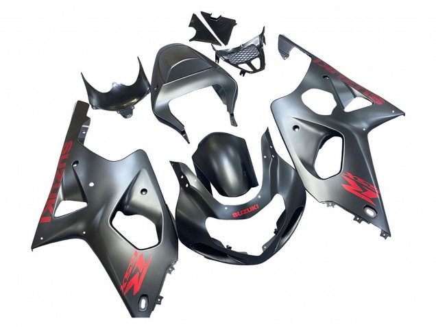 Carenados Moto Suzuki GSXR1000 2000-2002 - Gris Mate Rojo Calcomanía