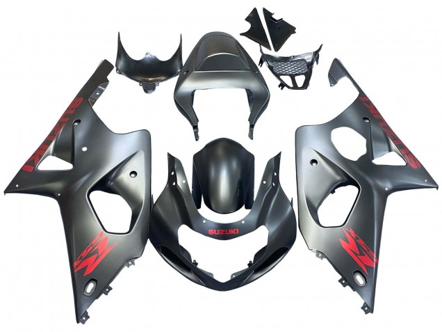 Carenados Moto Suzuki GSXR1000 2000-2002 - Gris Mate Rojo Calcomanía