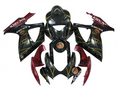 Carenados Moto Suzuki GSXR 600 / GSXR 750 2006-2007 - Negro Brillante Rojo Oro